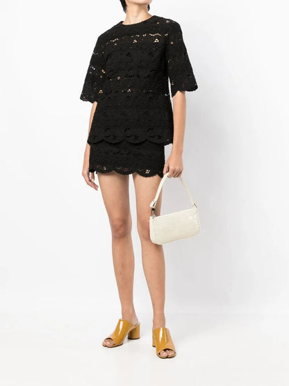 Broderie-Anglaise Mini Skirt