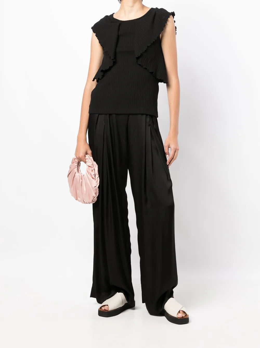 Ruffled Pleated Vest
