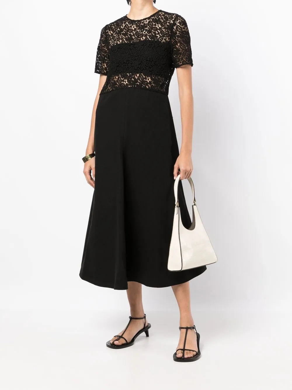 Macramé-Panel Midi Dress