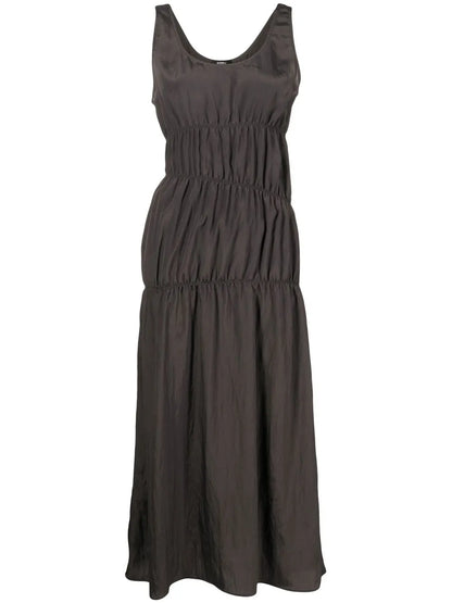 Ruched-Detail Midi Dress