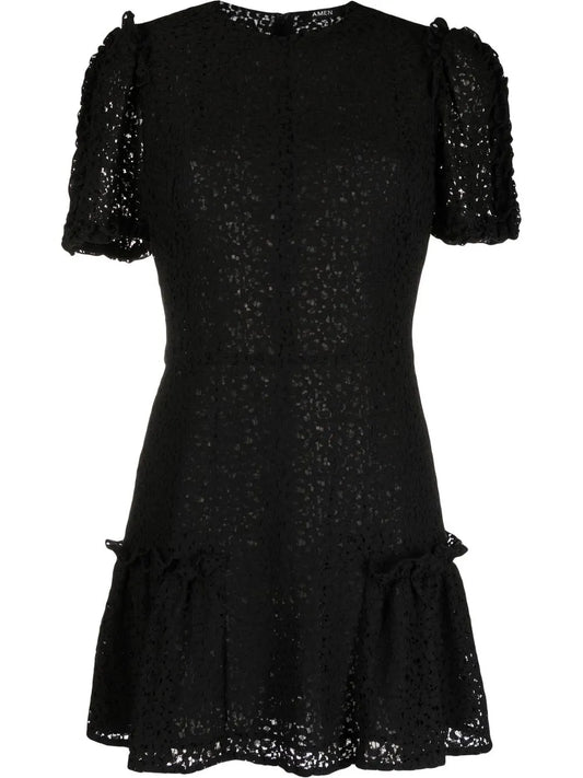 Floral-Embroidered Minidress