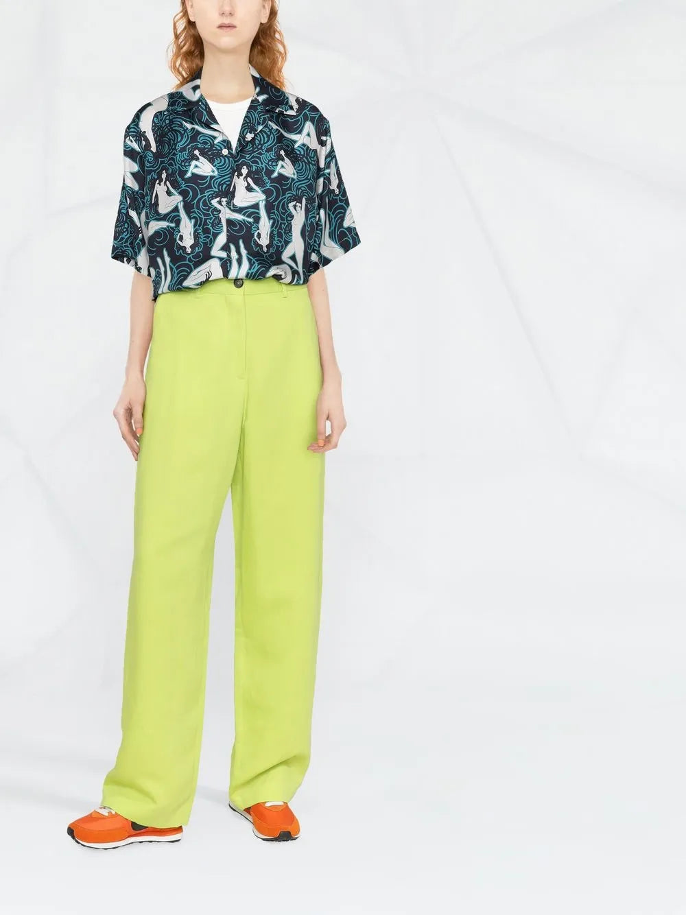 High-Waisted Wide-Leg Trousers