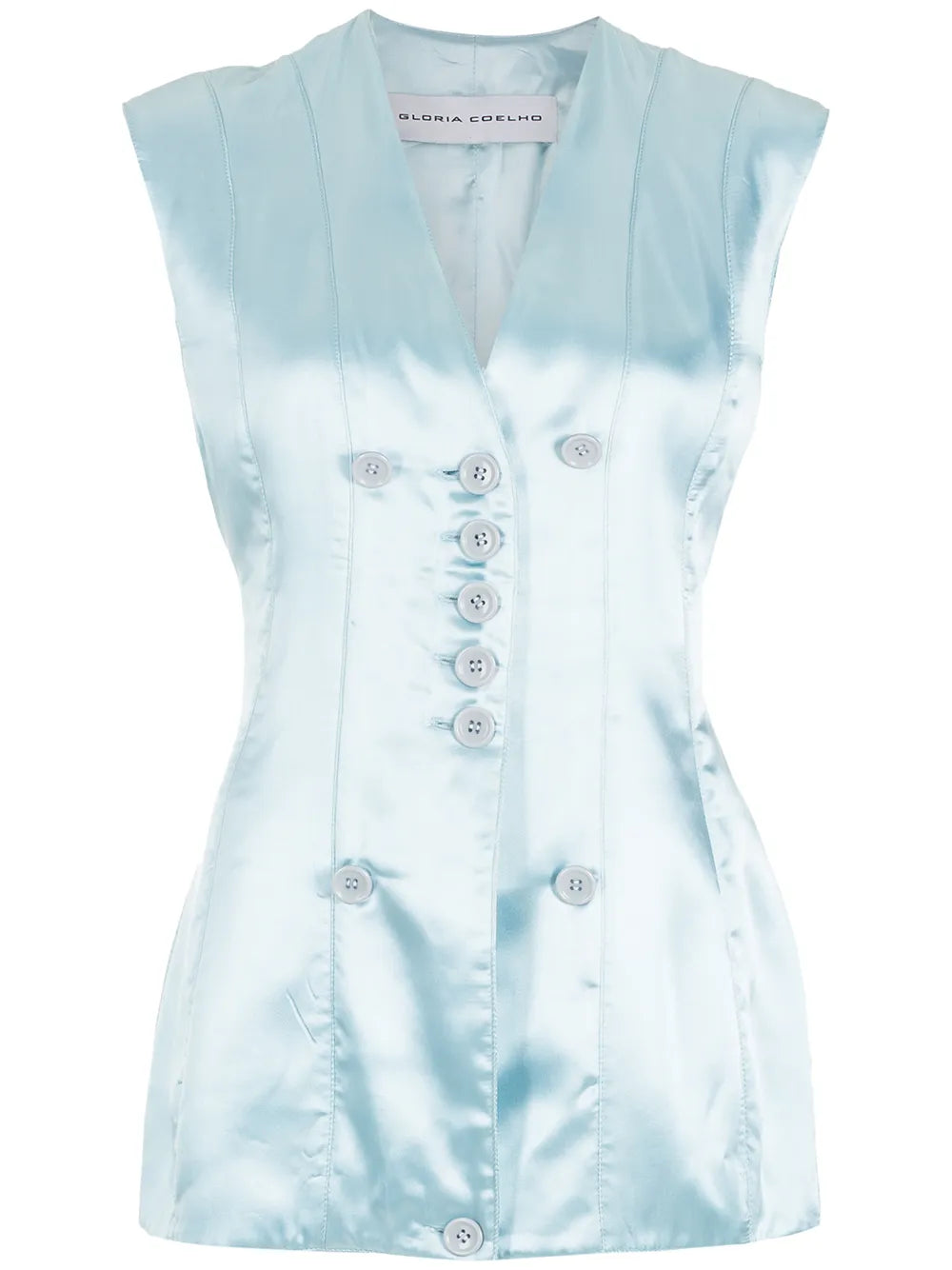 Satin-Finish Single-Breasted Vest