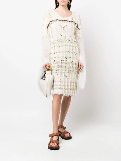 Multi-Knit Midi Jumper Dress