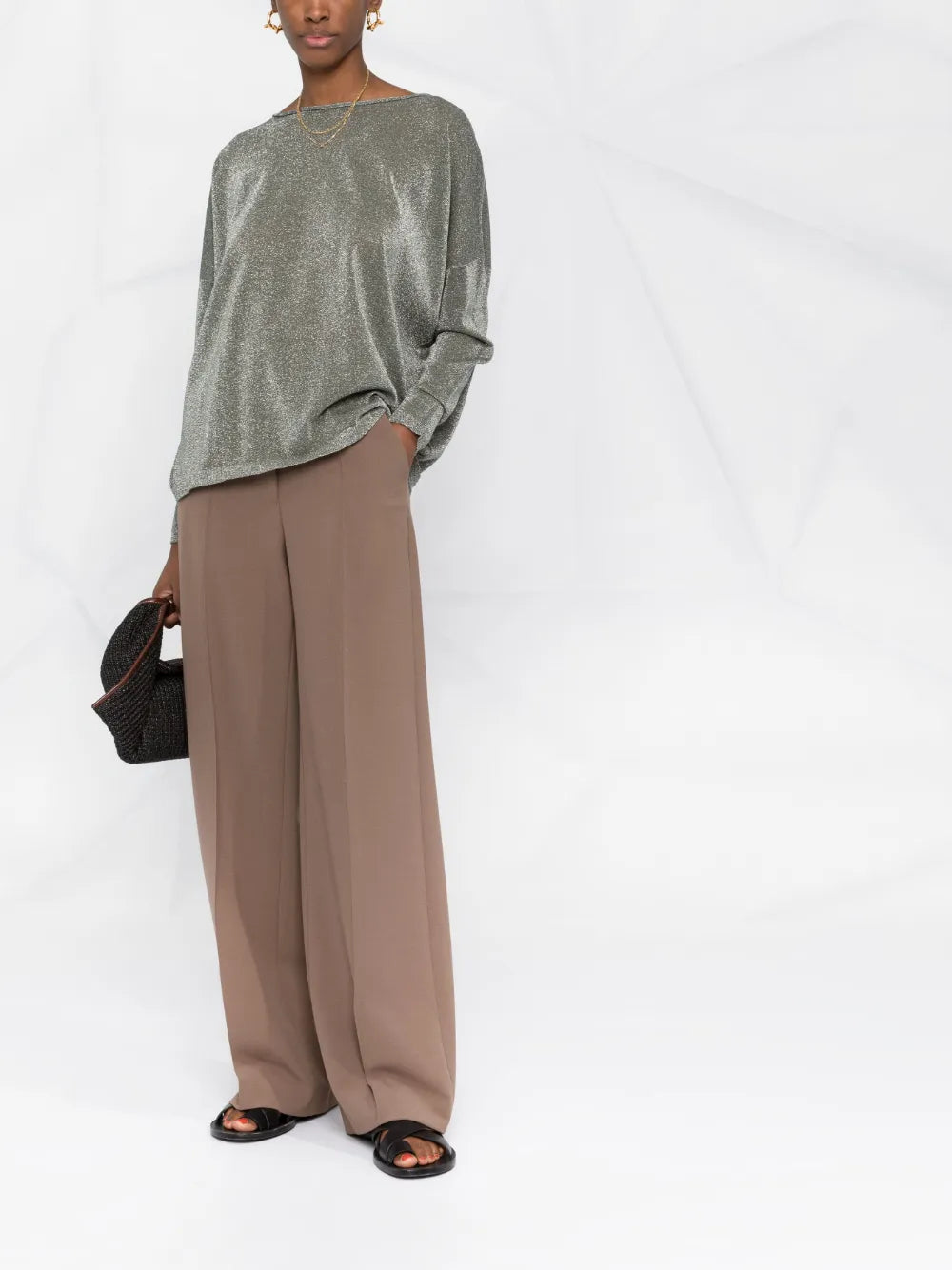 Glitter-Embellished Long-Sleeve Top
