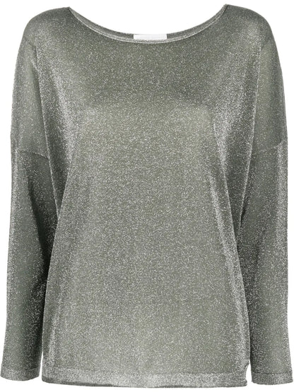 Glitter-Embellished Long-Sleeve Top