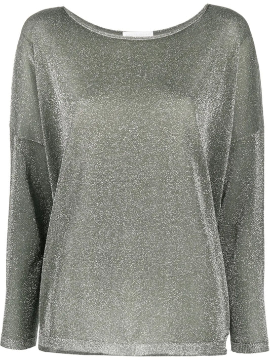 Glitter-Embellished Long-Sleeve Top