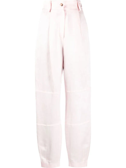 Volterra High-Waisted Satin Trousers