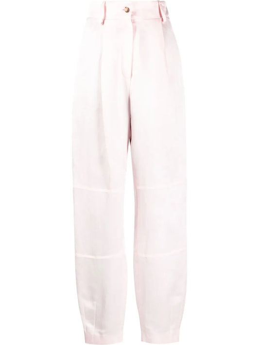Volterra High-Waisted Satin Trousers