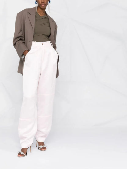 Volterra High-Waisted Satin Trousers