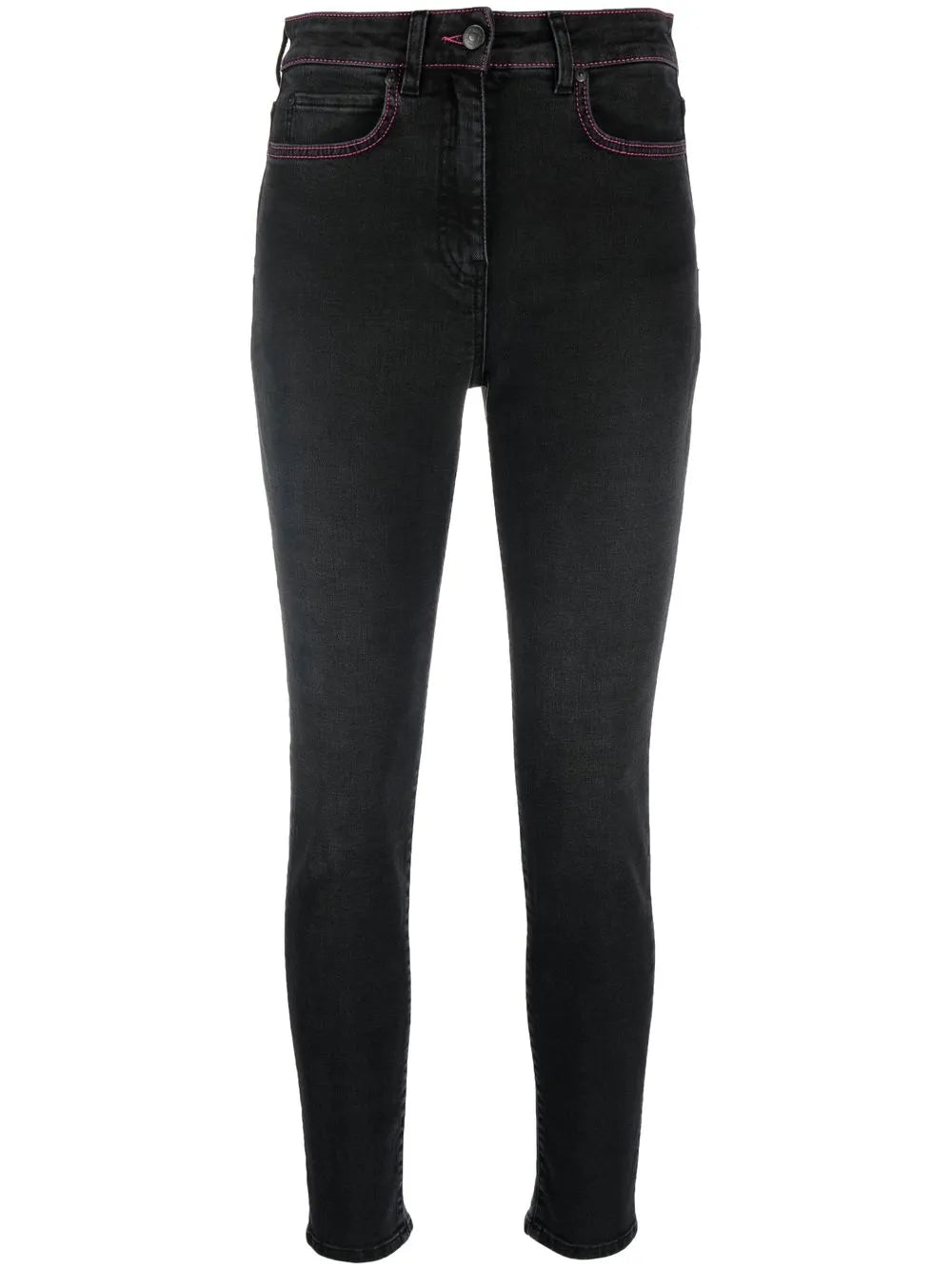Tonal-Stitch Skinny Jeans