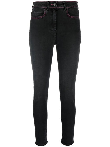 Tonal-Stitch Skinny Jeans