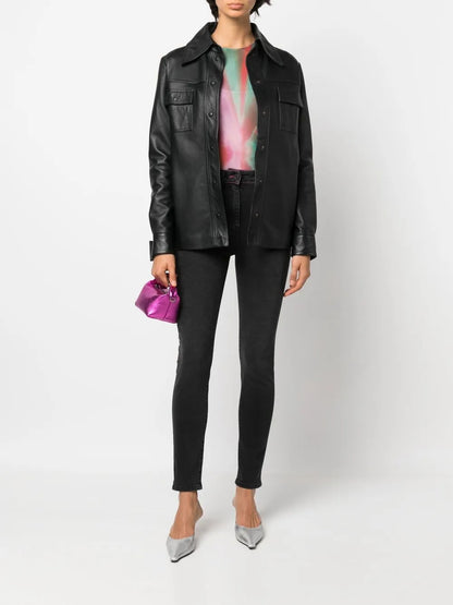 Tonal-Stitch Skinny Jeans