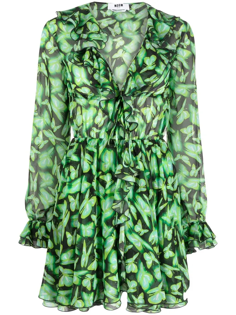 Butterfly Pattern Mini Dress