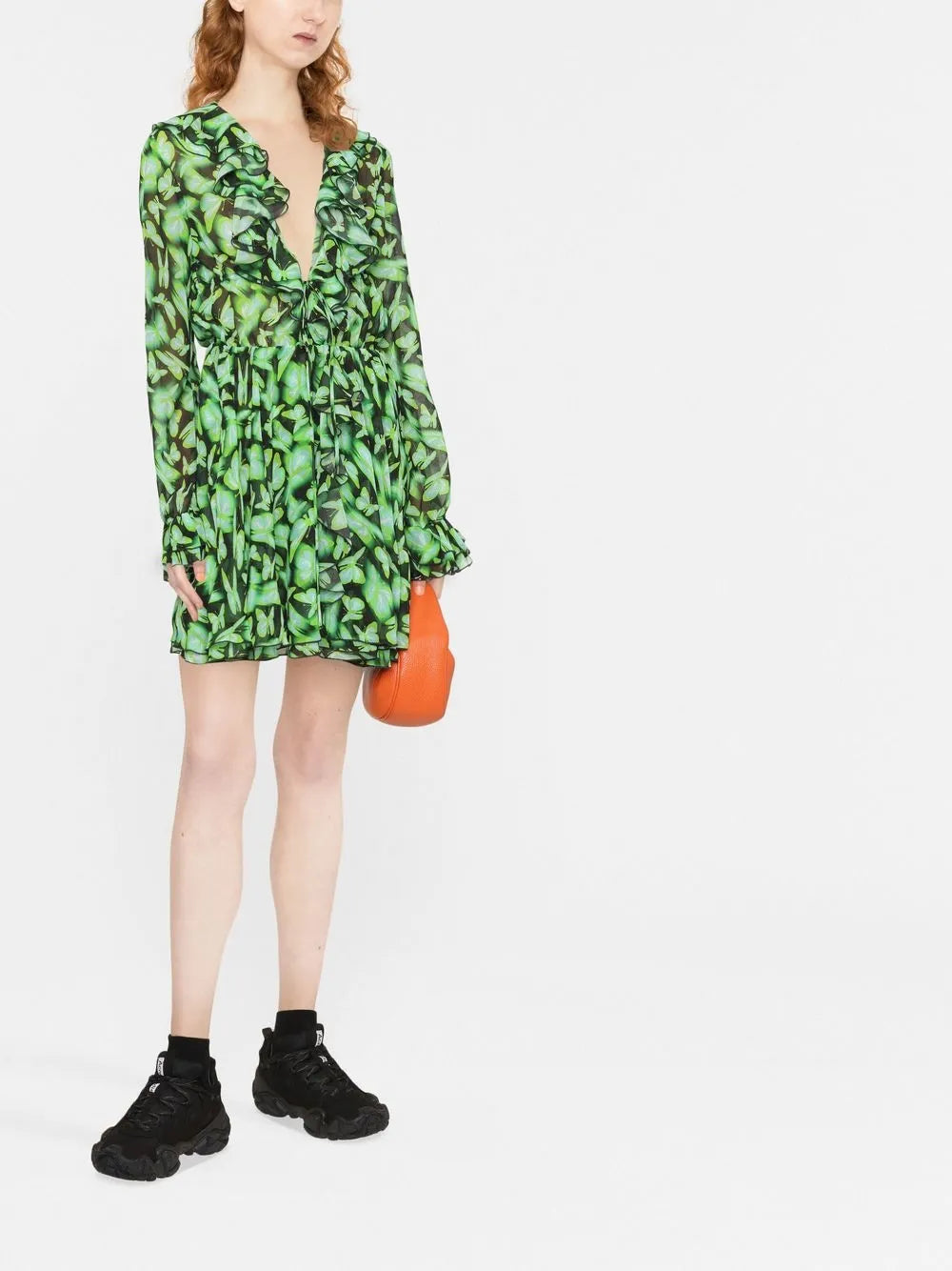 Butterfly Pattern Mini Dress