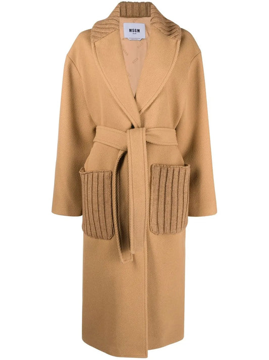 Single-Breasted Belted-Waist Coat