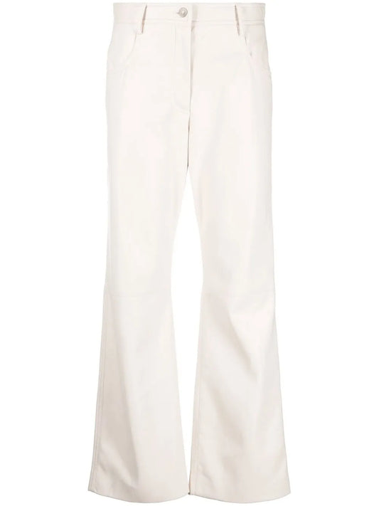 High-Waisted Faux-Leather Trousers