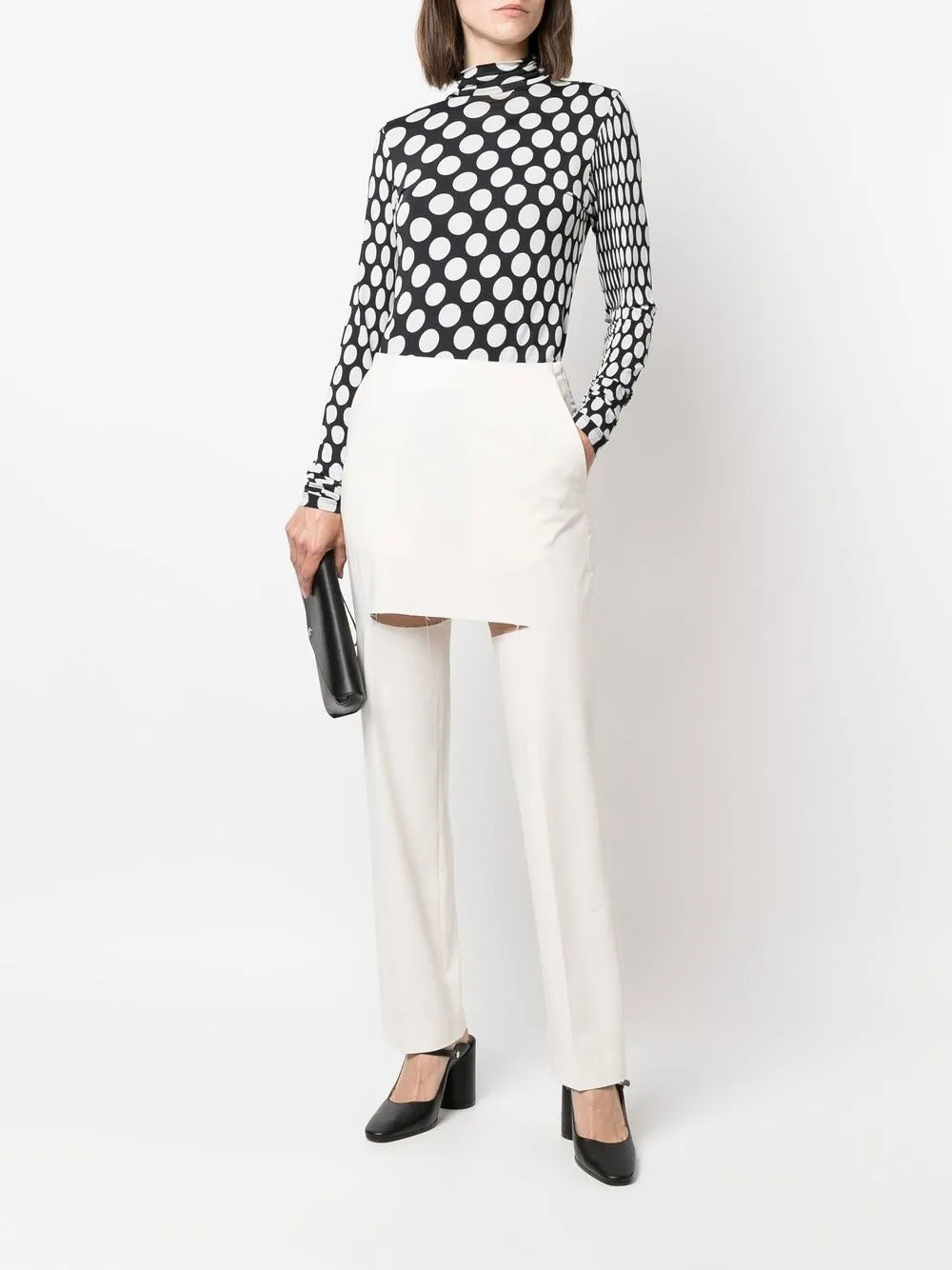 Cut-Out Layered Tailored Trousers