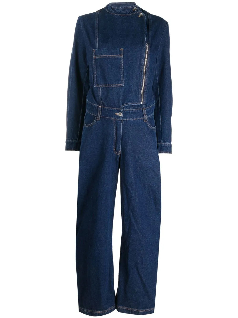 Zip-Detail Wide-Leg Jumpsuit