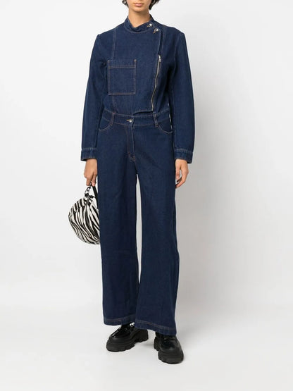Zip-Detail Wide-Leg Jumpsuit