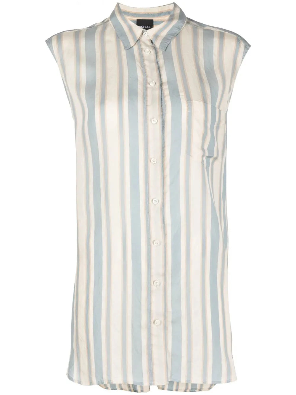 Stripe-Print Sleeveless Blouse