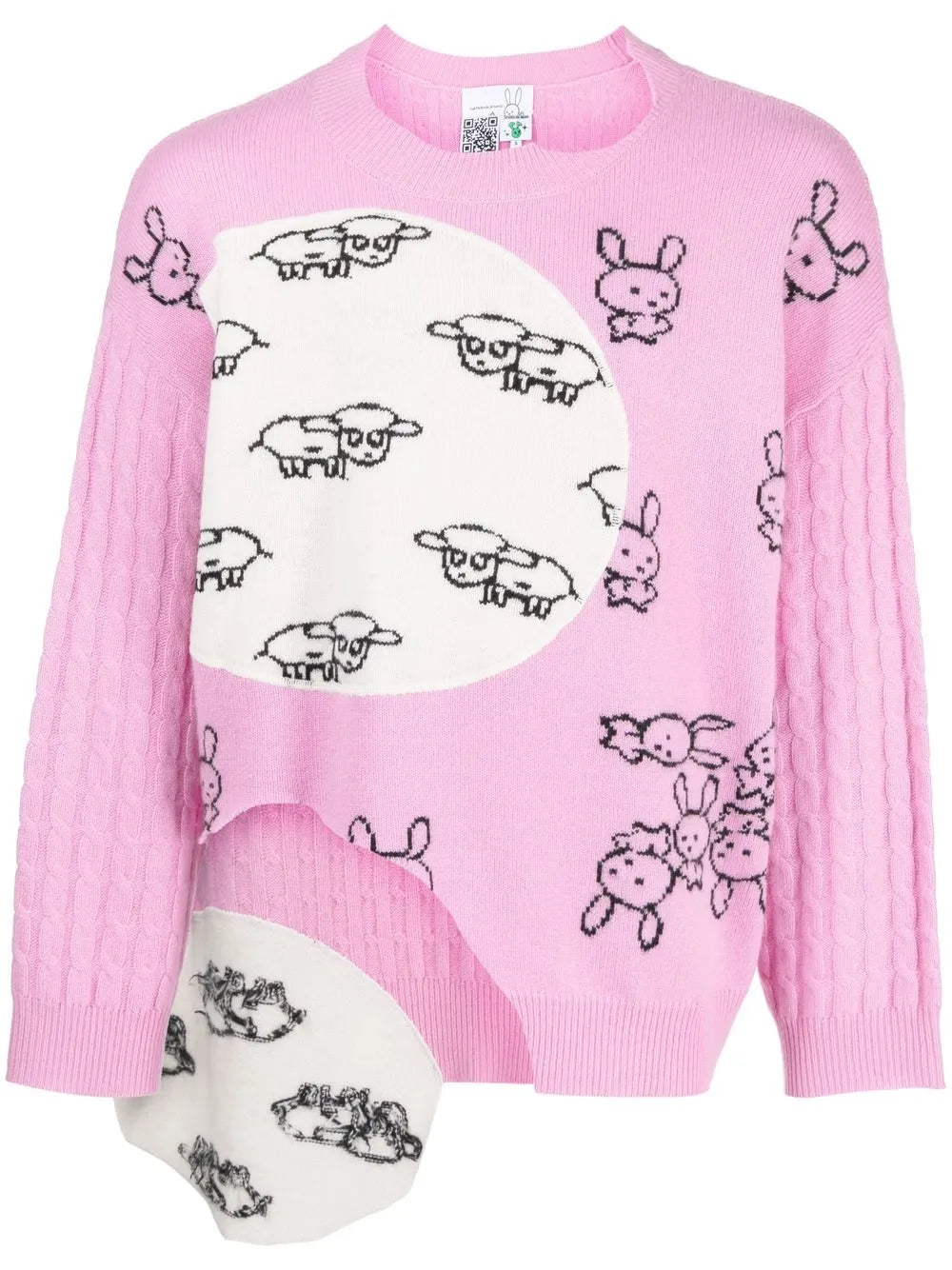 Animal Print Cable-Knit Jumper
