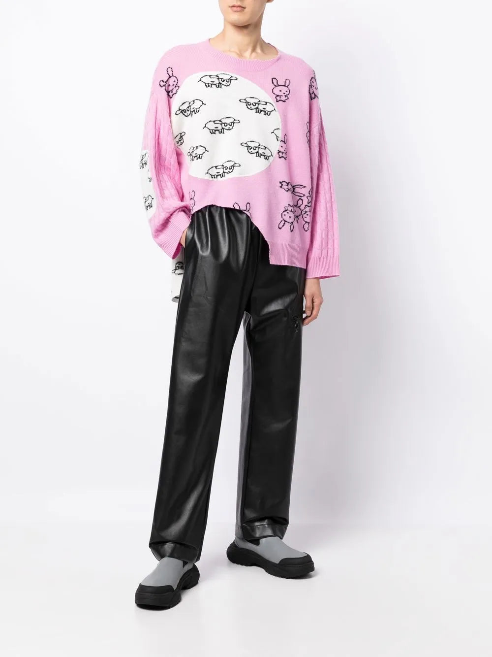 Animal Print Cable-Knit Jumper
