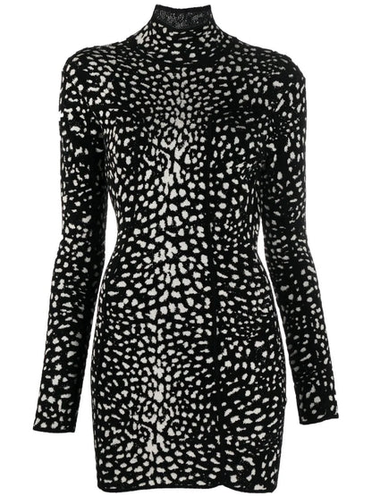 Leopard Jacquard Mini Dress