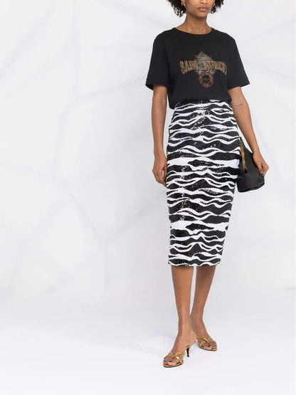Sequin Panelled Skirt
