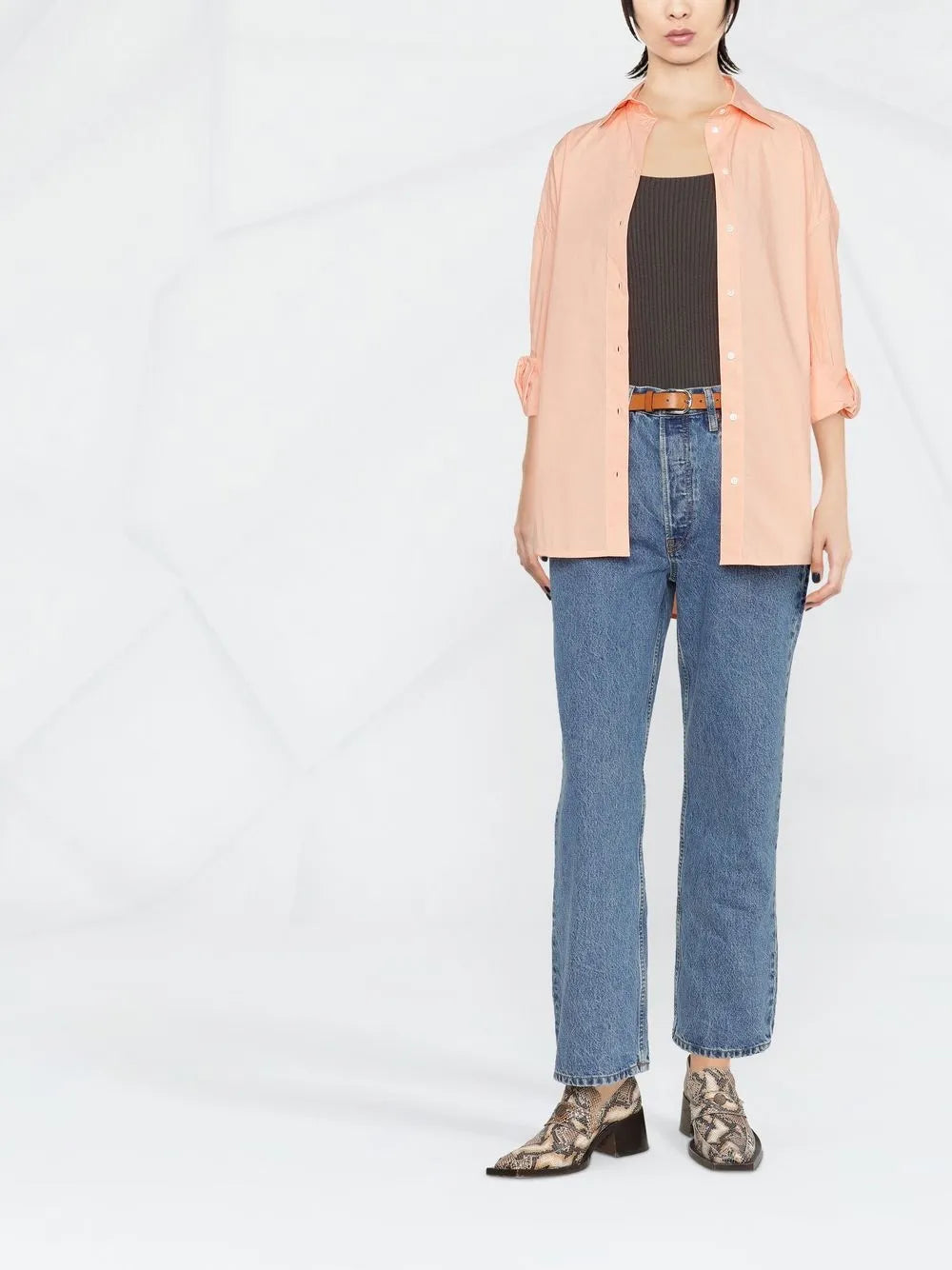 High-Waisted Straight-Leg Jeans