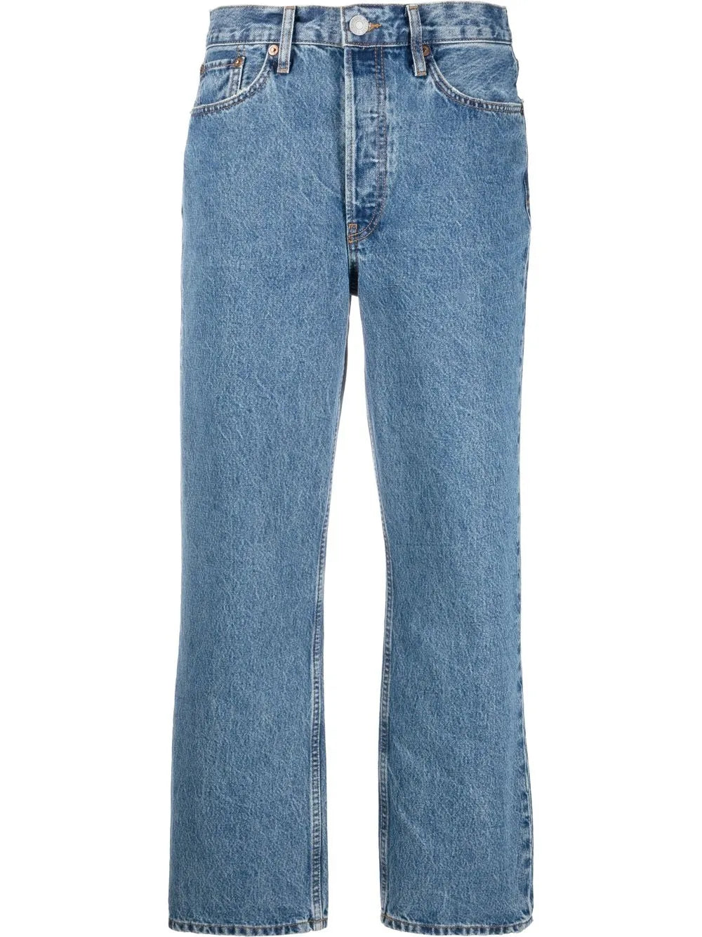 High-Waisted Straight-Leg Jeans