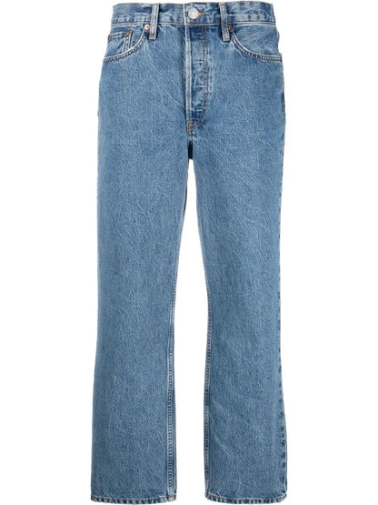 High-Waisted Straight-Leg Jeans