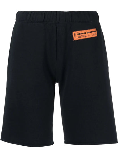 Logo-Patch Organic-Cotton Knee-Length Shorts
