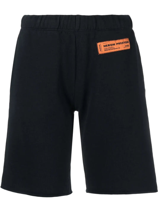 Logo-Patch Organic-Cotton Knee-Length Shorts