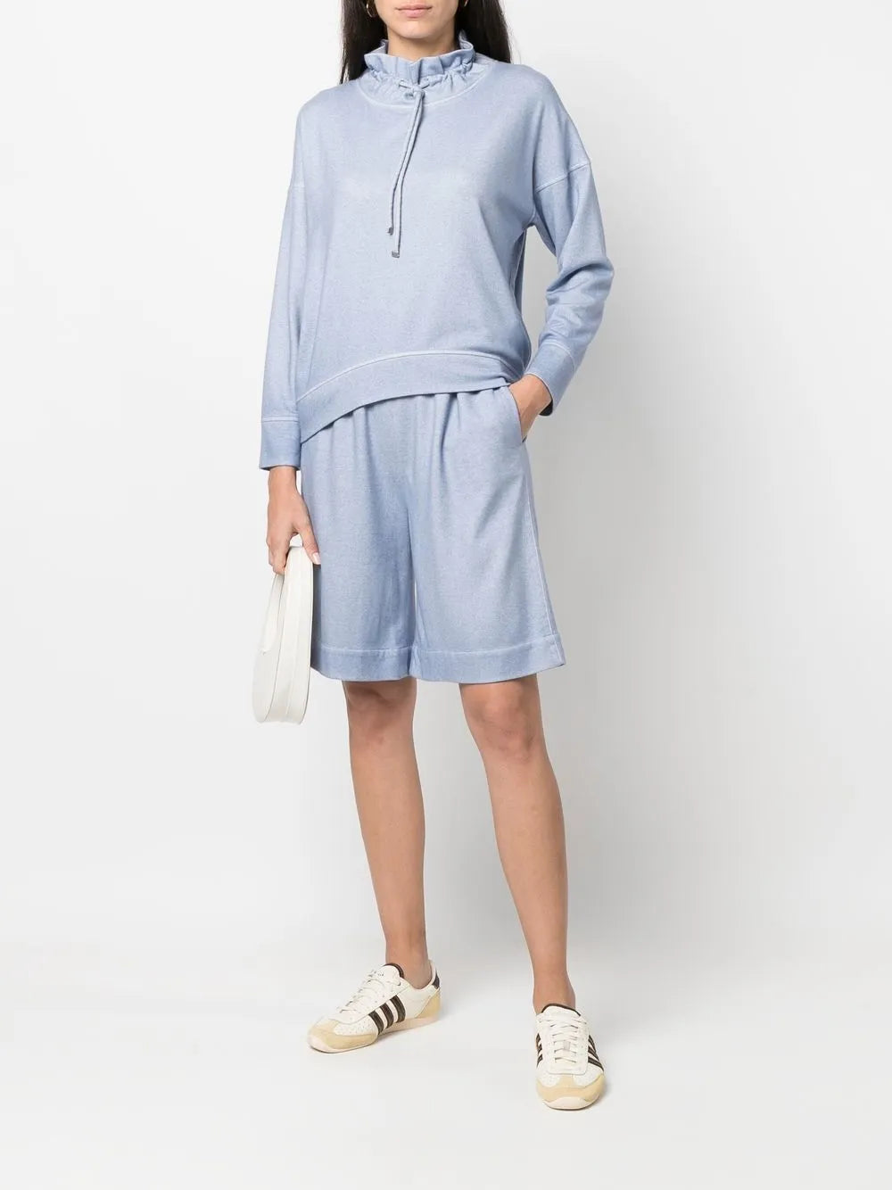 Drawstring-Neck Long-Sleeve Sweatshirt