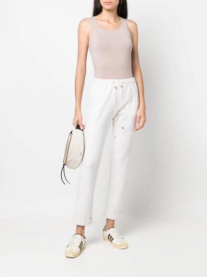 Elasticated Drawstring-Waistband Trousers