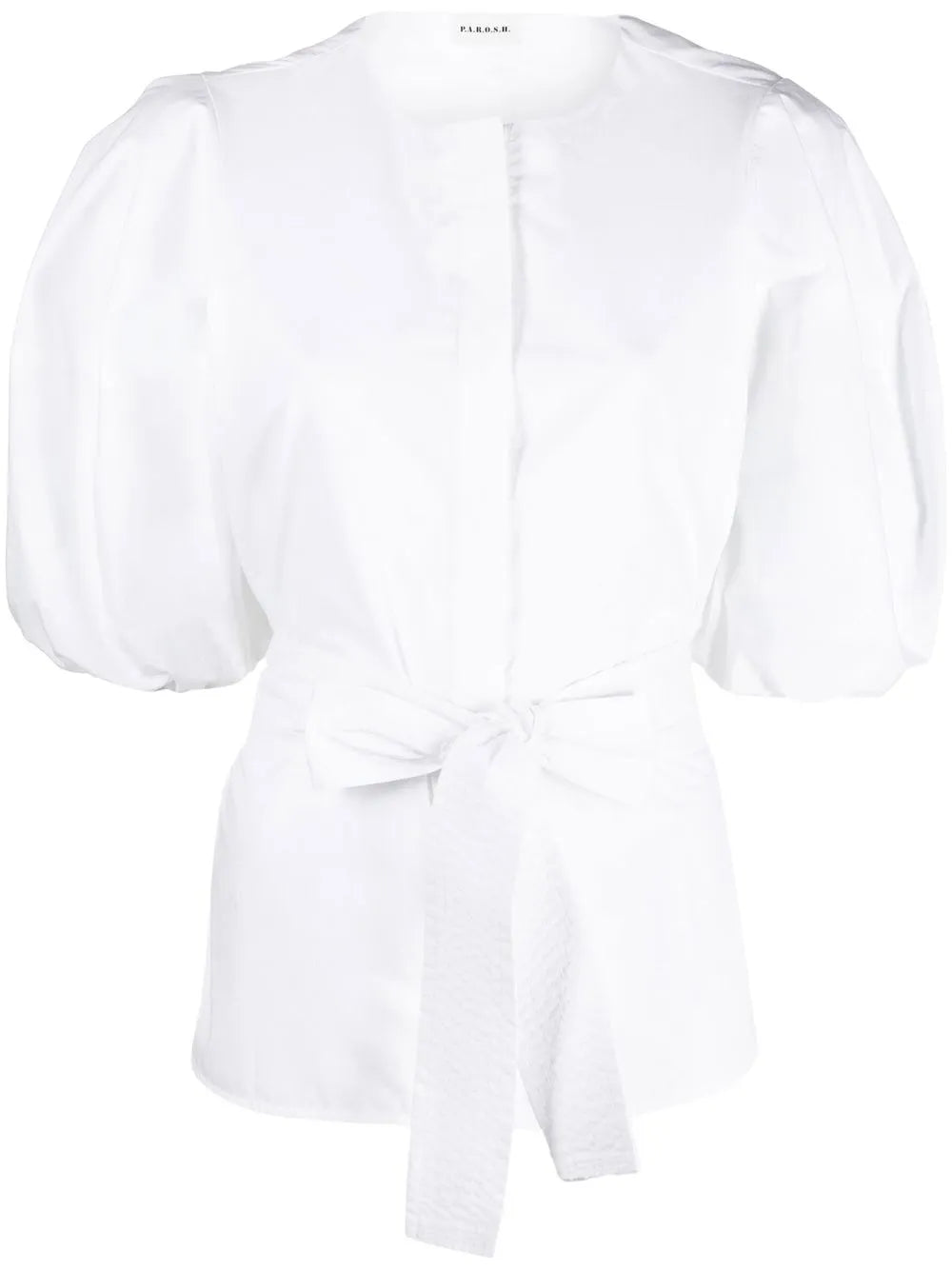 Puff-Sleeve Belted Shirt