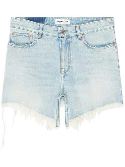 Cut-Up Denim Mini Skirt