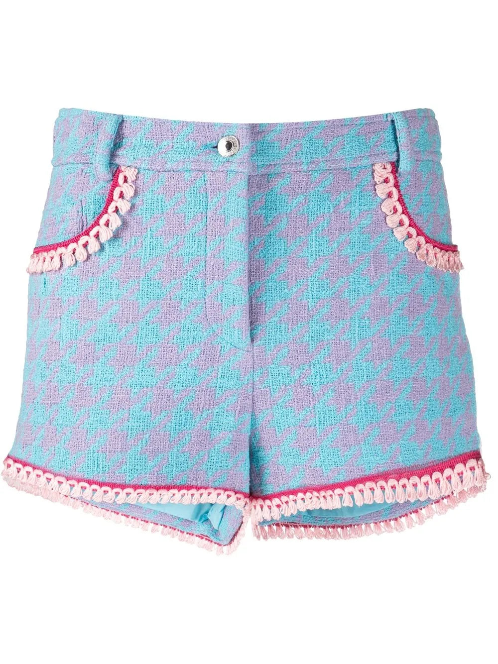 Houndstooth-Print Short Shorts