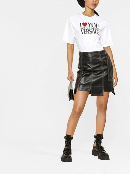 Slogan-Print Cotton T-Shirt