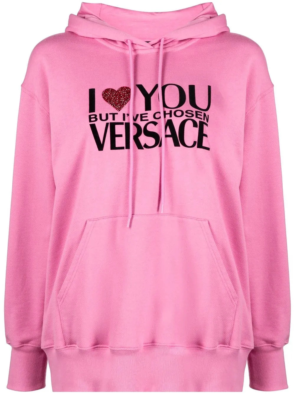 Crystal-Embellished Slogan Hoodie