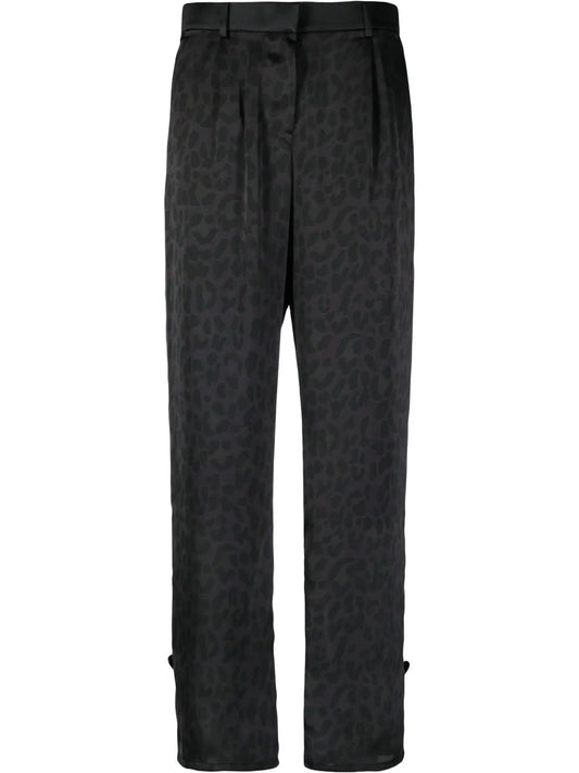 High-Waisted Patterned Trousers