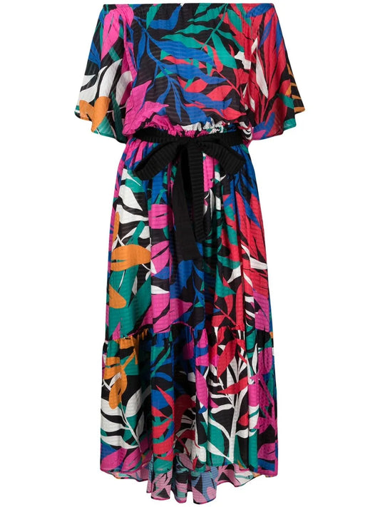 Floral-Print Off-Shoulder Dress