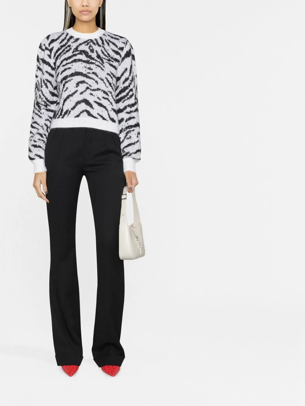 Zebra Intarsia Knitted Sweater