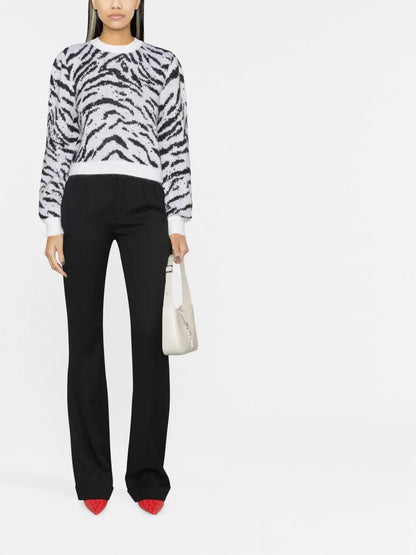 Zebra Intarsia Knitted Sweater