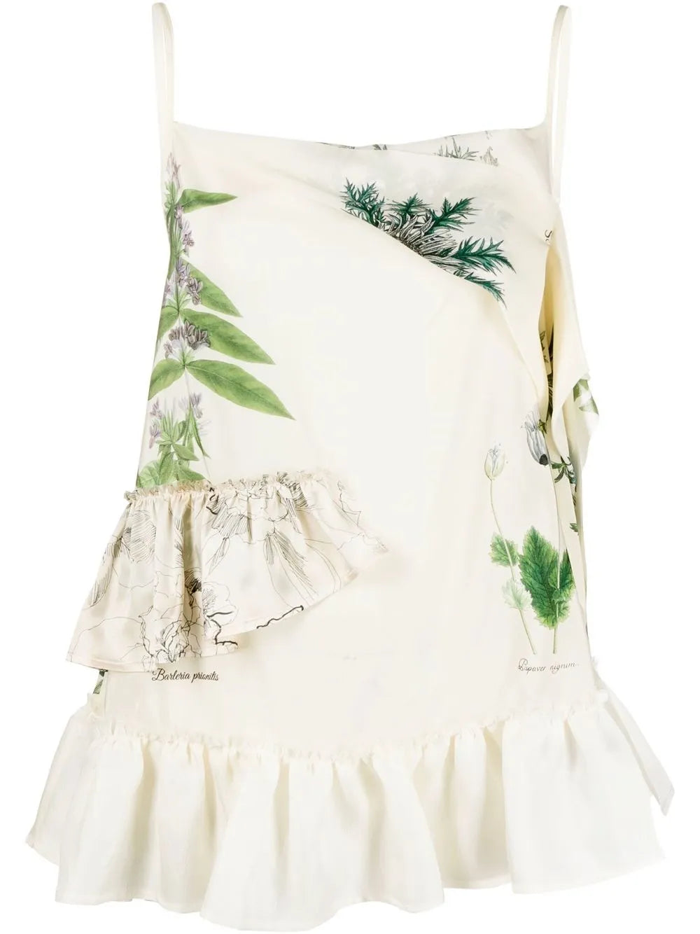 Leaf-Print Silk Top