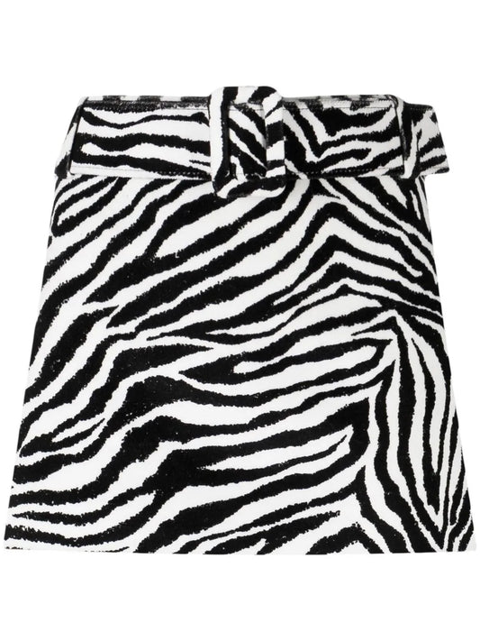 Low-Rise Zebra-Print Skirt