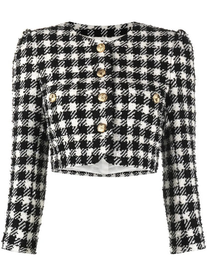 Vichy Cropped Tweed Jacket