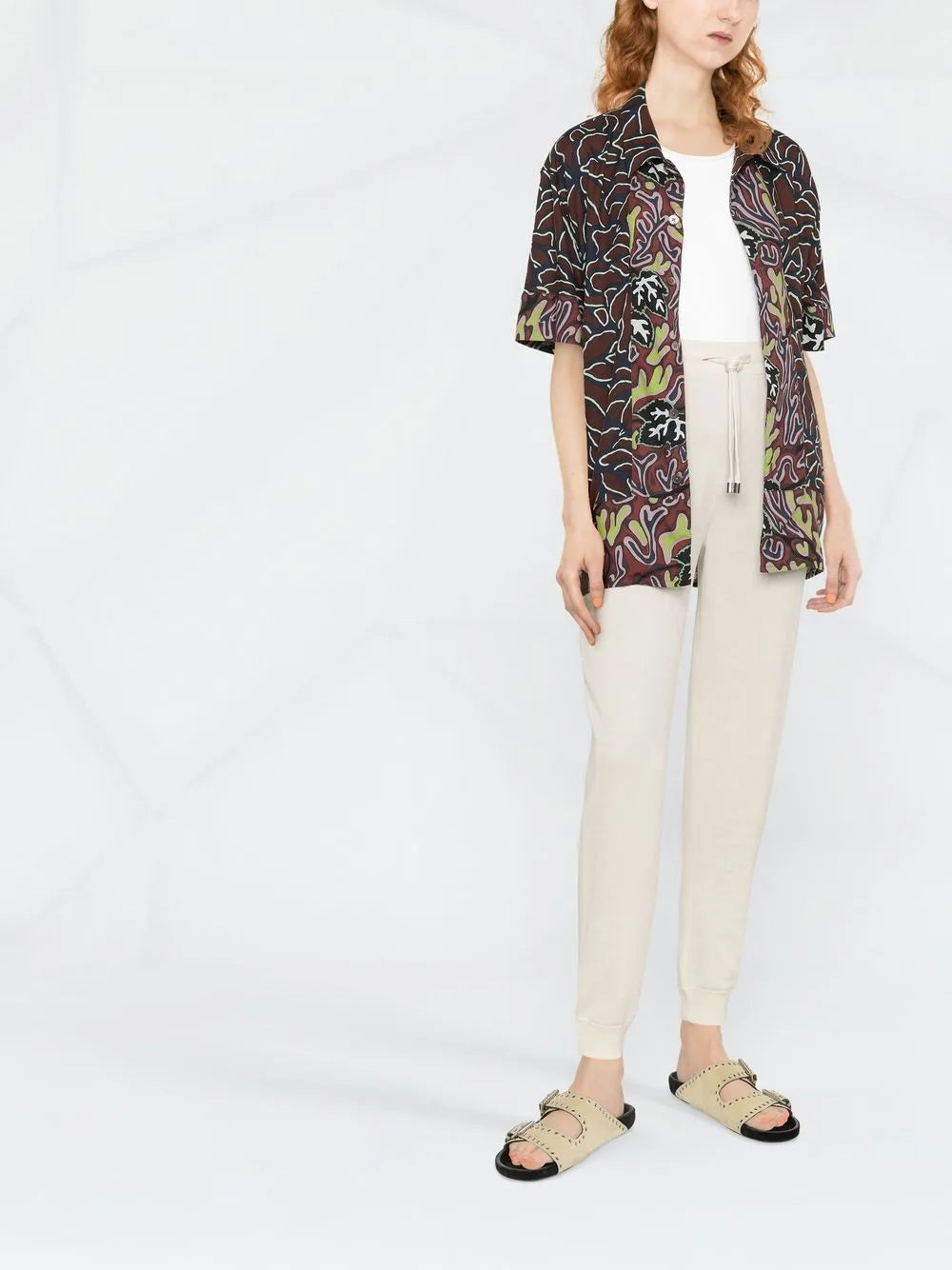 Drawstring-Waist Tapered Trousers