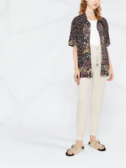 Drawstring-Waist Tapered Trousers